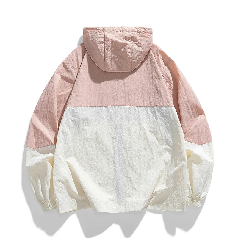 2024 Summer Patchwork Sunscreen Suit for Men's Summer Ice Thin Cool Jacket Casual Couple Outfit Jacket
