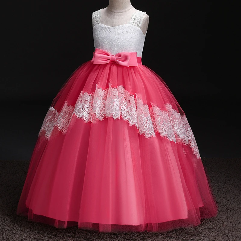 Brand Long Gown Party Dresses Elegant Girls Dresses For Girl Evening Dress For Baby Girls Ball Gown Kids Dress Wedding