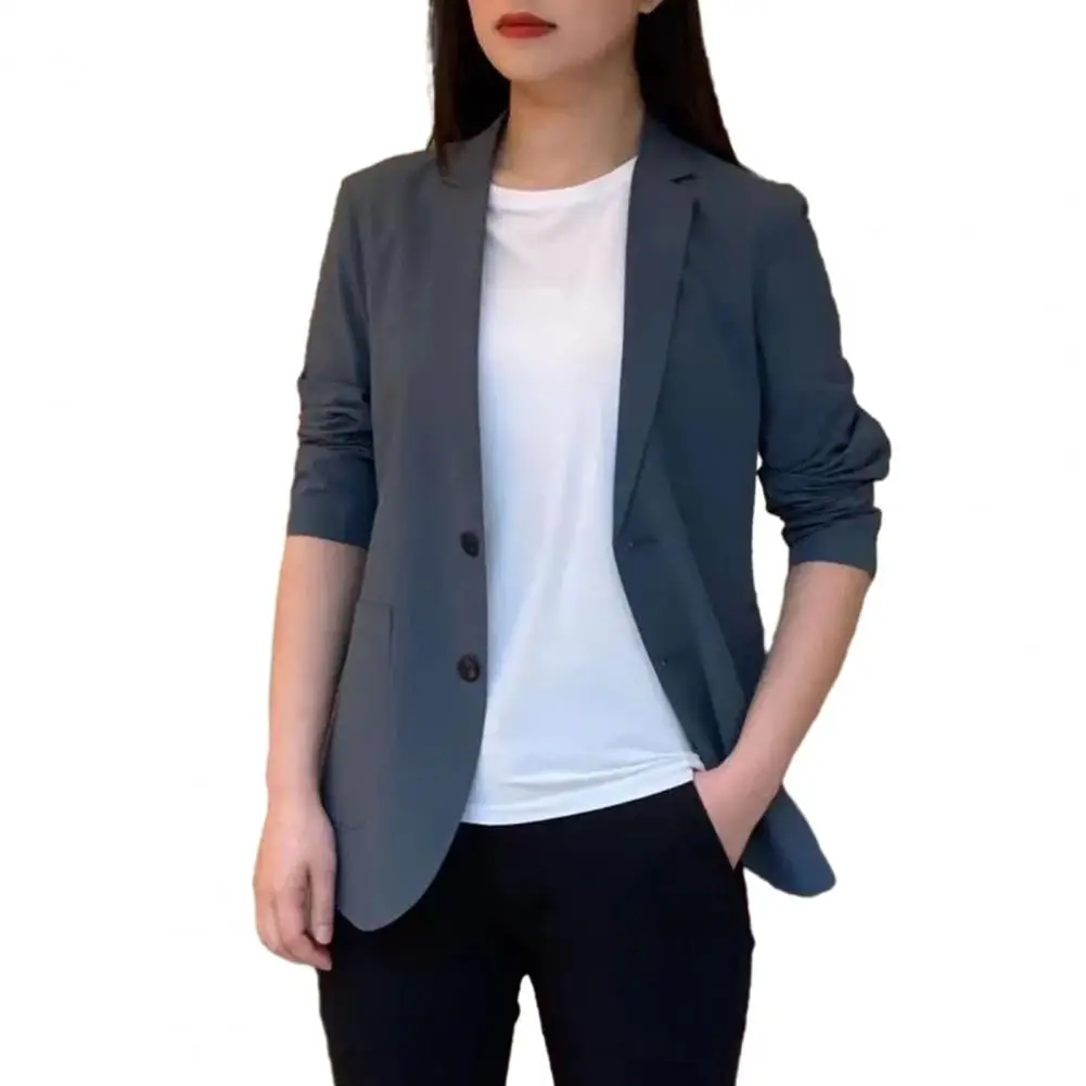 

Women Casual Suit Jacket Business Wear Coat Elegant Women's Formal Business Coat with Button Closure Pockets Long for Office