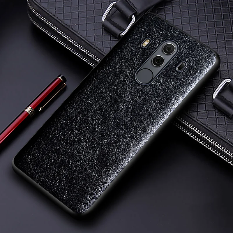 Luxury PU Leather Business Phone Cover - Solid Color Design with Soft TPU & Hard PC