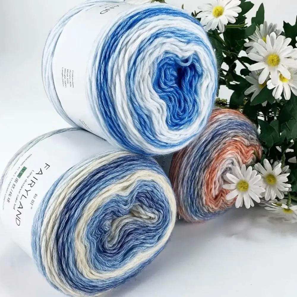 100g Rainbow Woollen Yarn New Soft Hand Woven Cake Yarn Hat Scarf Sweater Dyeing Crocheting Fancy Blend