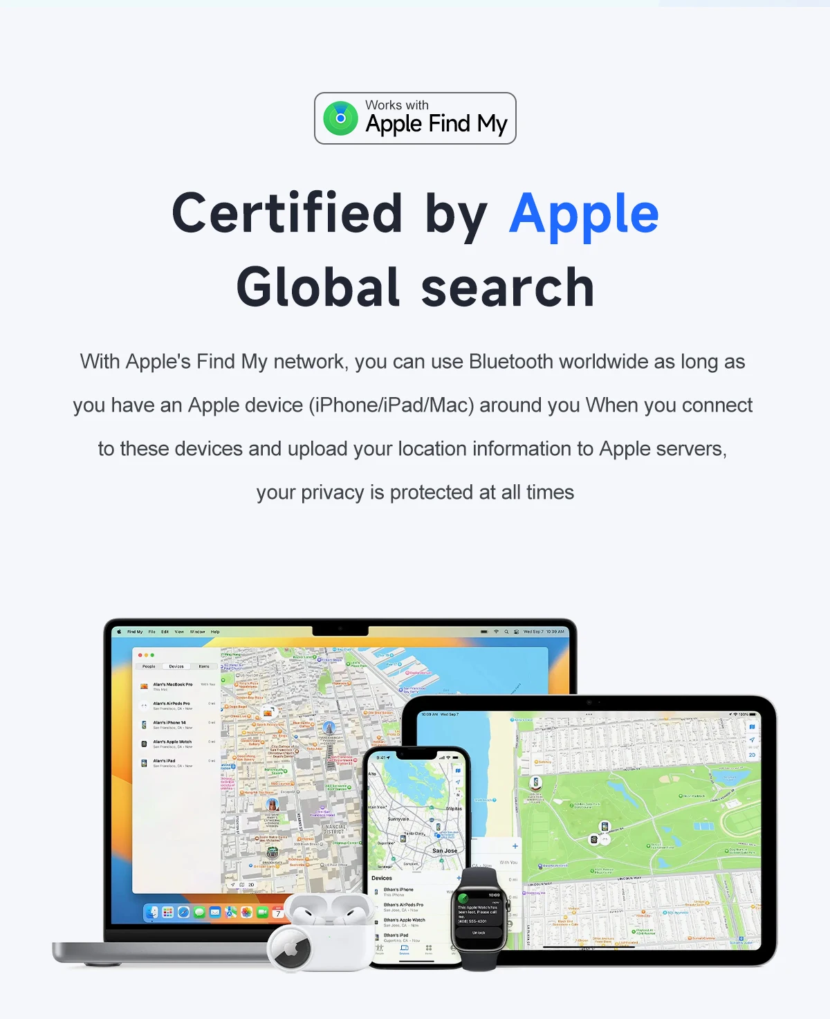 Smart GPS Tracker Work With Apple Find My Anti-lost Device Bluetooth Smart Tag Pets Kids Key Finder Wallet Car Locator