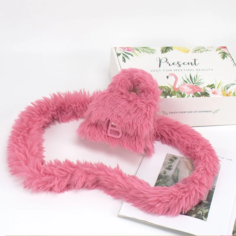 Monederos peludos de piel sintética para mujer, bolsos de peludos con letras B cálidas, Mini bolsos cruzados de diseñador de marca famosa para Otoño e Invierno| | - AliExpress