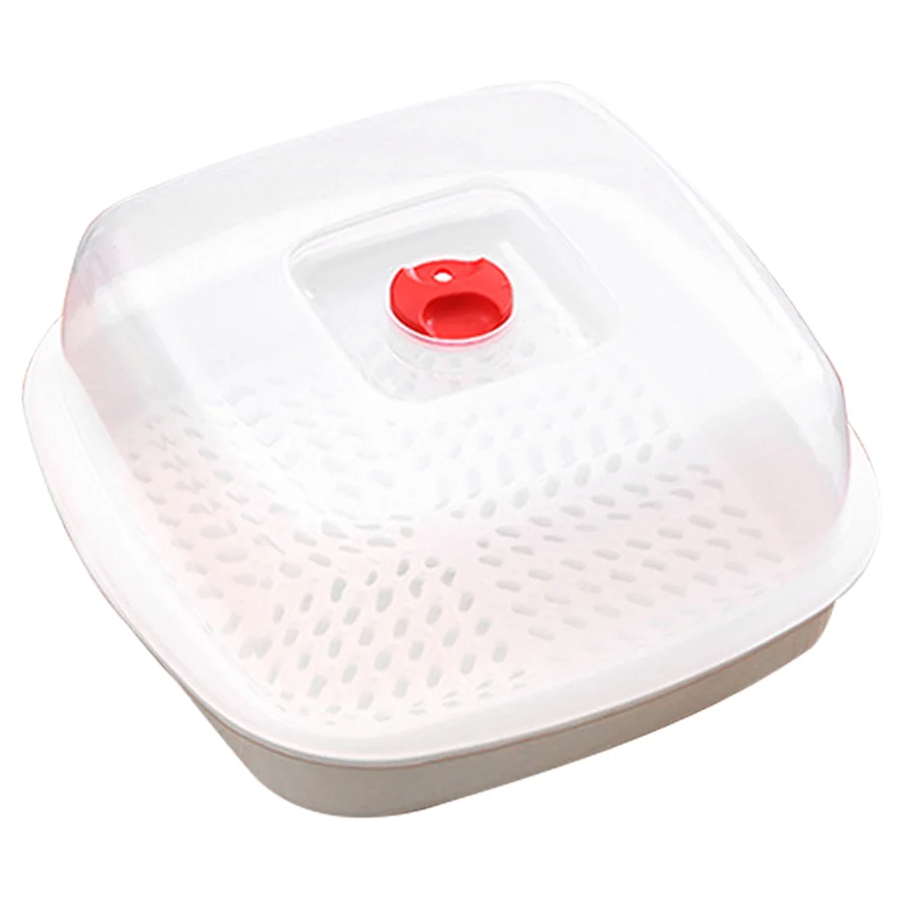 Dinnerware Microwave Steamer Potato Ricer Fish Cooker White Plastic Food Steaming Plate