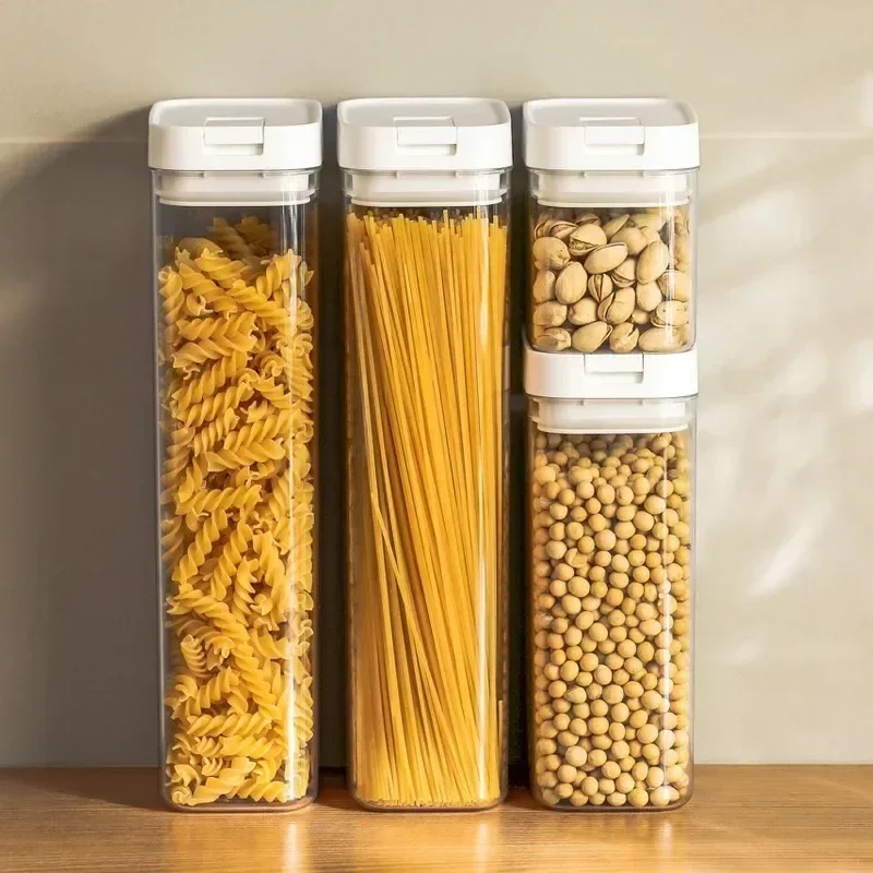 Sealed Plastic Food Storage Box Cereal Candy Dried Jars with Lid Fridge StorageTank Containers Household Items Kitchen Organizer 3
