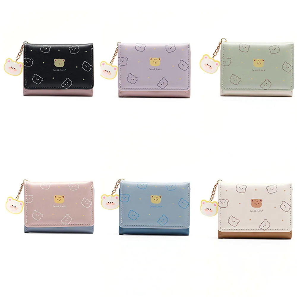 Small Bear Pattern PU Leather Purse Comfortable Handheld Shopping Wallet For Party Comfortable Handheld Shopping Wallet 5