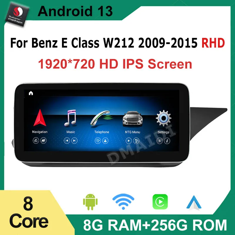 

8-ядерный Автомобильный GPS навигатор Android, экран для Mercedes Benz E Class W212 RHD WIFI SIM BT Carplay, IPS экран, мультимедийный плеер 4G