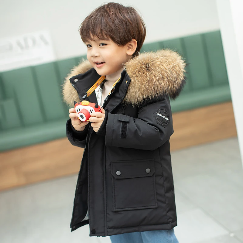 Chaqueta plumón para niño y niña, abrigo grueso y cálido con Parka, ropa de primavera para adolescentes, ropa de abrigo, traje de nieve|Chaquetas de y parkas| - AliExpress