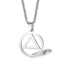Fashion Eminem Triangle Men Pendant Necklace Hip hop Rock Street Culture Silver Color Chain Link   Man Jewelry 1