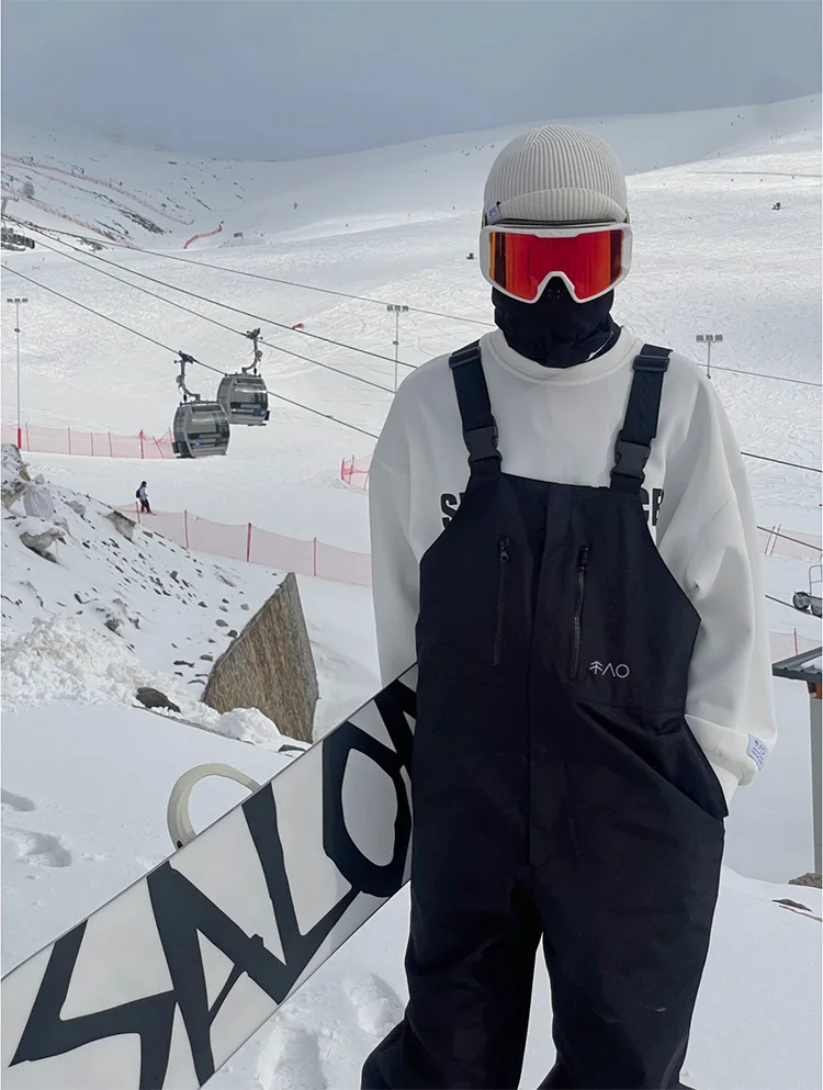 Unisex Waterproof Ski And Snowboarding Pants Suspenders 