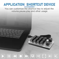 USB-клавиатура на заказ, кнопка громкости, программирование макросов, игровая клавиатура с горячей заменой, механическая клавиатура с красным переключателем, 3/9/12 клавиш — изображение 3