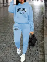 MILANO pantalons ensembles pour femmes vêtements haute qualité sweat pantalon de survêtement à capuche costume 2 pièces automne hiver tenues femme survêtement 4