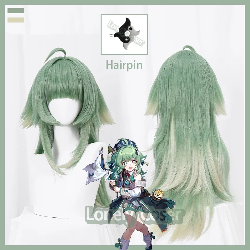

Парик для косплея Huohuo Game Honkai: Star Rail зеленые золотистые волосы с градиентом термостойкие волосы накладные волосы парик Кепка Хэллоуин Foxian