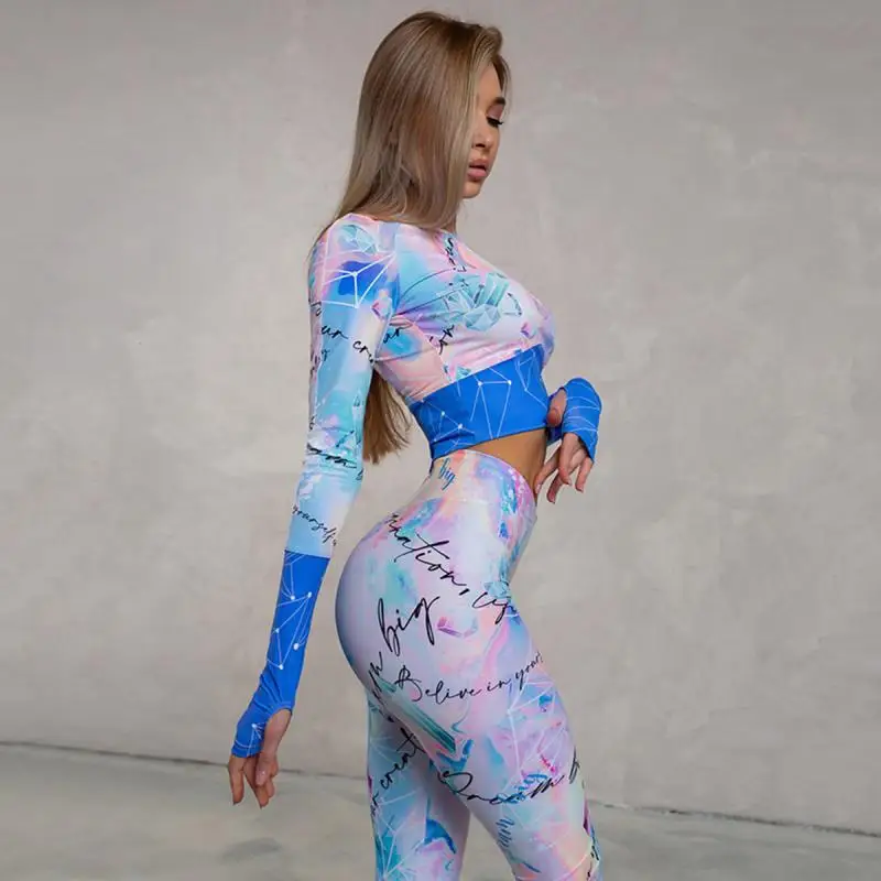 Letter Print Fashion Women's Yoga Sports Suit - Image 6