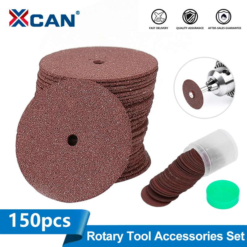 XCAN Tarcza tnąca z żywicy 150pcs 25mm, okrągłe ostrze piły do cięcia metalu do narzędzia obrotowego Dremel