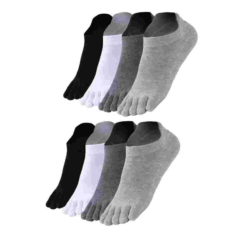 

4 Pairs Men's Short Toe Socks Breathable Five Finger Athletic Casual Five-toed for Cotton Fingers