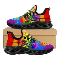 LGBT Pride Womens Shoes Wear Resistant Mesh Swing Sneakers Rainbow Gay Love is Love Design Ladies Classic Men Tennis Zapatos 1