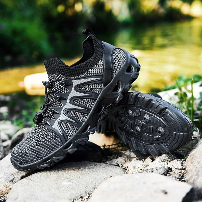 

Men Women Upstream Wading Hiking Water Shoes Non-Slip Breathable Mesh Outdoor Fashion Camping Sneakers Swimming Couple Shoes
