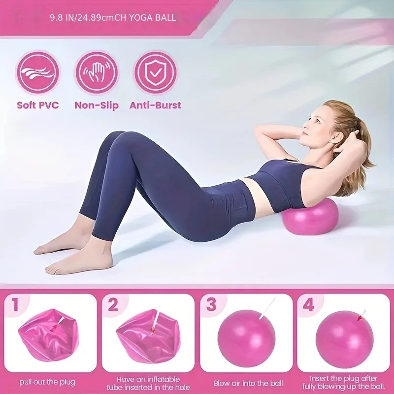 5-Piece Yoga Ring Fitness Equipment Pilates Ring Solid Color PP Material for Yoga Fitness Shaping