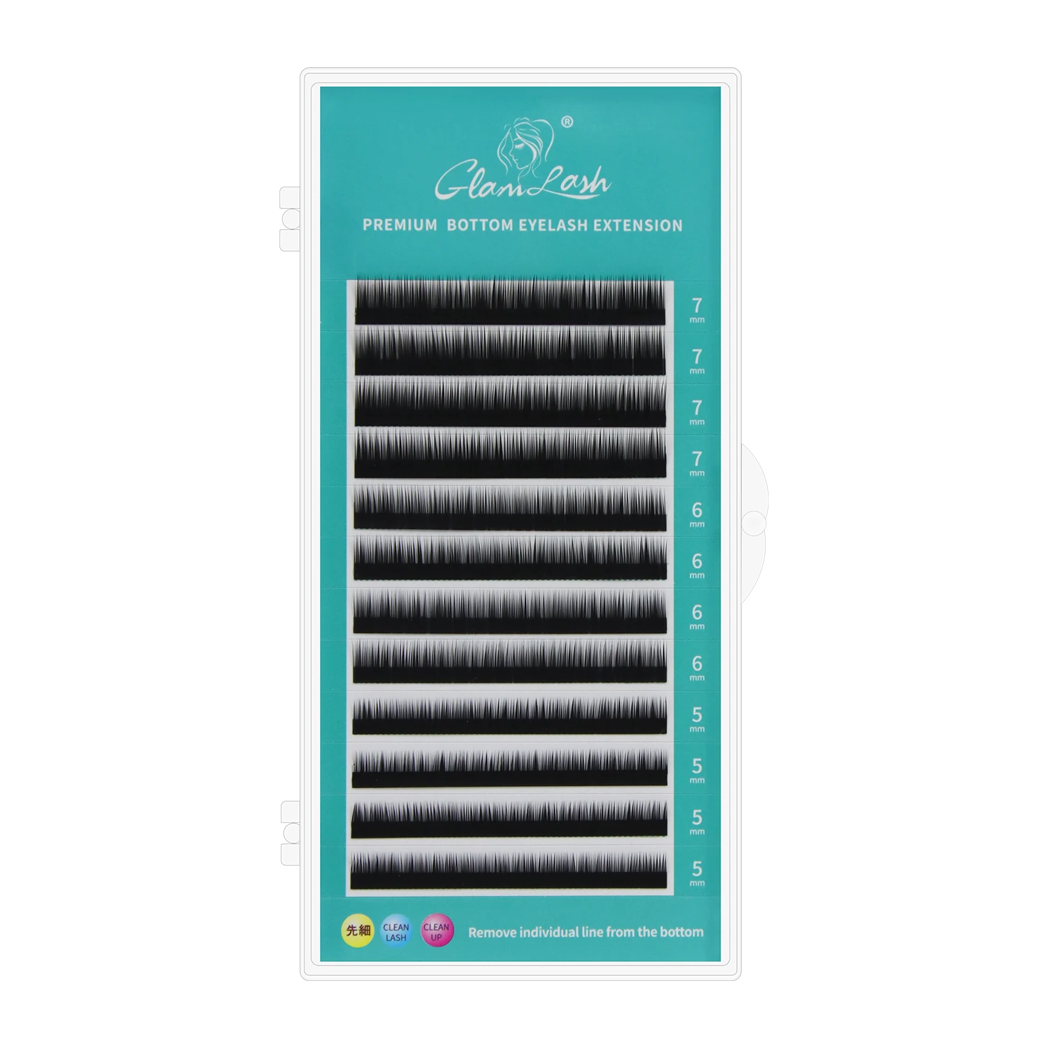 GLAMLASH Lower Eyelashes Extension Supplies Individual Soft Natural Under Bottom Lash Makeup Tool