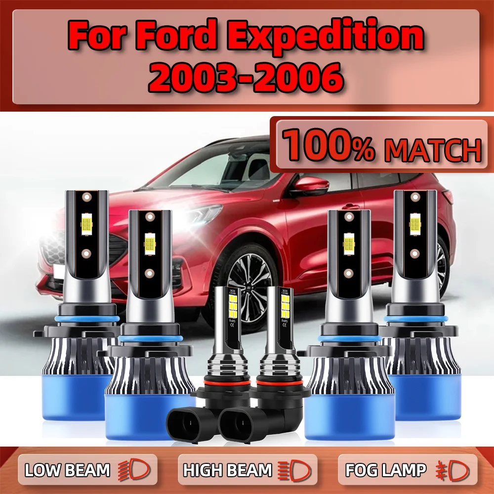 

360W Canbus LED Headlight 60000LM Super Bright Car Head Lamp 12V 6500K Fog Light Bulb For Ford Expedition 2003 2004 2005 2006