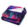 SYNTHWAVE CITY NIGHT LIGHTS Throw Blanket Sofa Blankets Blanket Fluffy 3