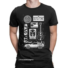 BTTF Icon Set Tshirt Men Cotton Tee Shirt Back To The Future Delorean Time Travel Movie Tee Shirt Harajuku Tops Plus Size