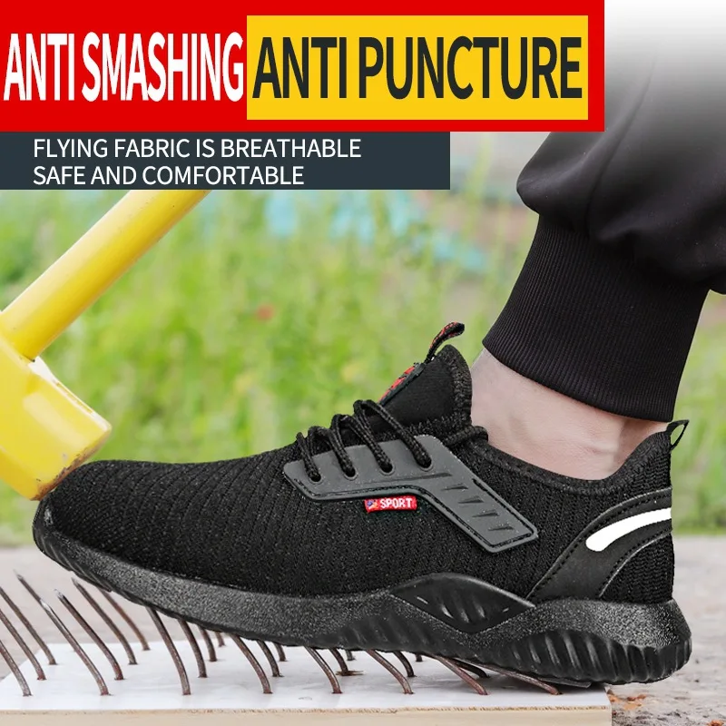 DKLOVIFU Herren Sicherheitsstiefel - Rutschfeste Arbeitsstiefel Mit Stahlkappe