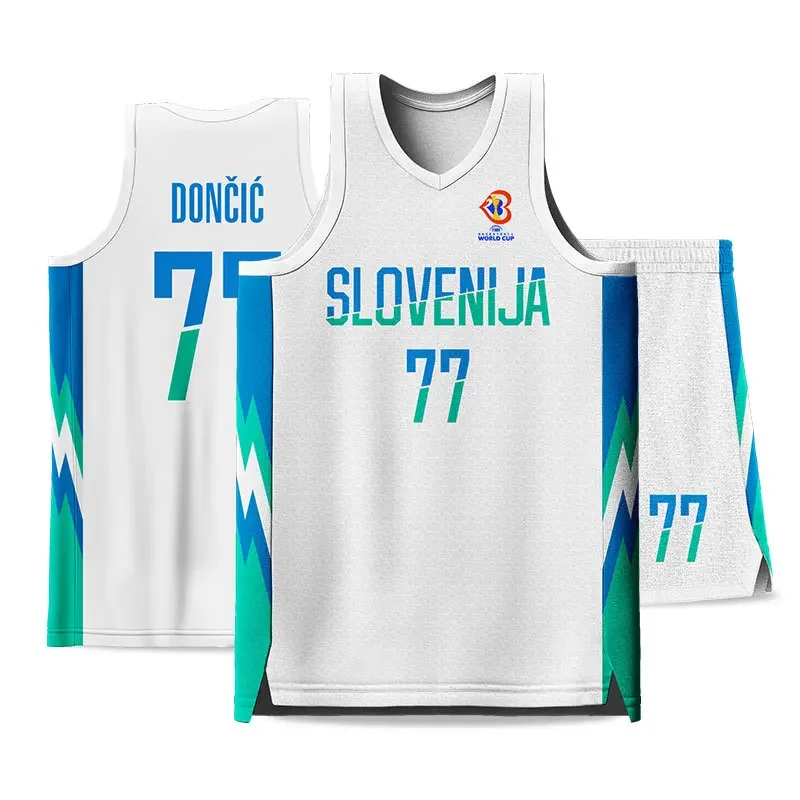 Hot Sale Of The Season Edition Luka Doncic 77 Basketball Uniform Men's Game Training Suit Sports Wear Durable Comfortable