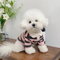 Polo d'été pour chiens, vêtements pour chiots, Bichon Frise, Chihuahua, sweat-shirt à rayures pour chiens, gilet rafraîchissant pour petits et moyens chiens 4