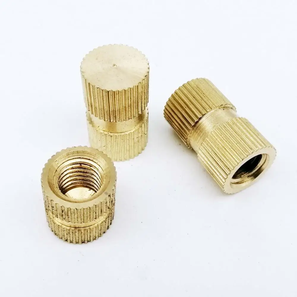 

200pc M3 M4 M6 Type B Solid Brass Copper Injection Molding Knurl Thread Insert Nut Embedded Nutsert Single Pass Blind Hole