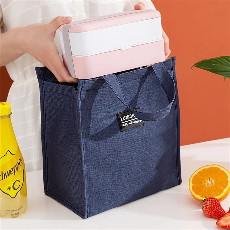 Portable Oxford Lunch Bags Thermal Picnic School Food Bento Bags Insulated Fresh Cooler Tote Storage Container