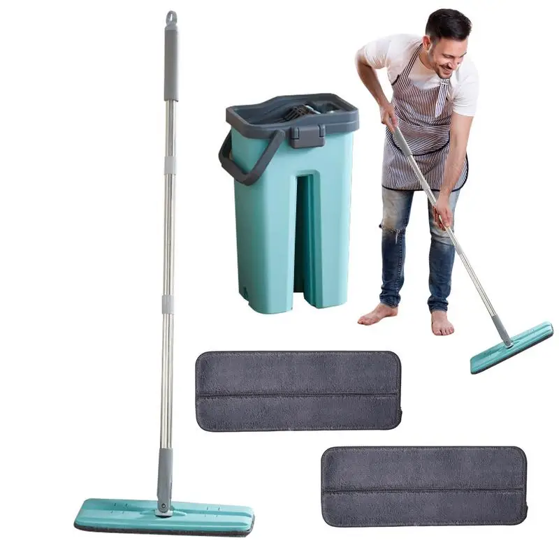 

Flat Mop Rotating Mop For Floor Cleaning Long Handle Floor Mop And Bucket Set For Laminate Hardwood Wood Marble Floors