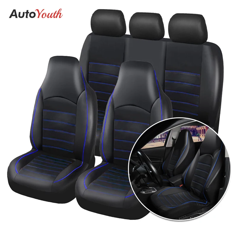 AUTOYOUTH PU Leather Full Set Car Seat Covers Fashion Style High Back Bucket Car Seat Cover Auto Interior For RENAULT Kangoo