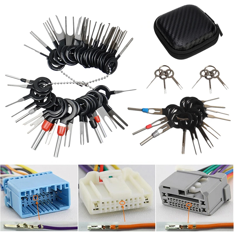 Automotive Terminal Removal Tool Electrical Wiring Crimp Connector Puller Release Pin Extractor Kit for Car Plug Repair terminal removal kit car terminal extractor car repair tool terminal removal tool car terminal puller electrical connector pin removal kit