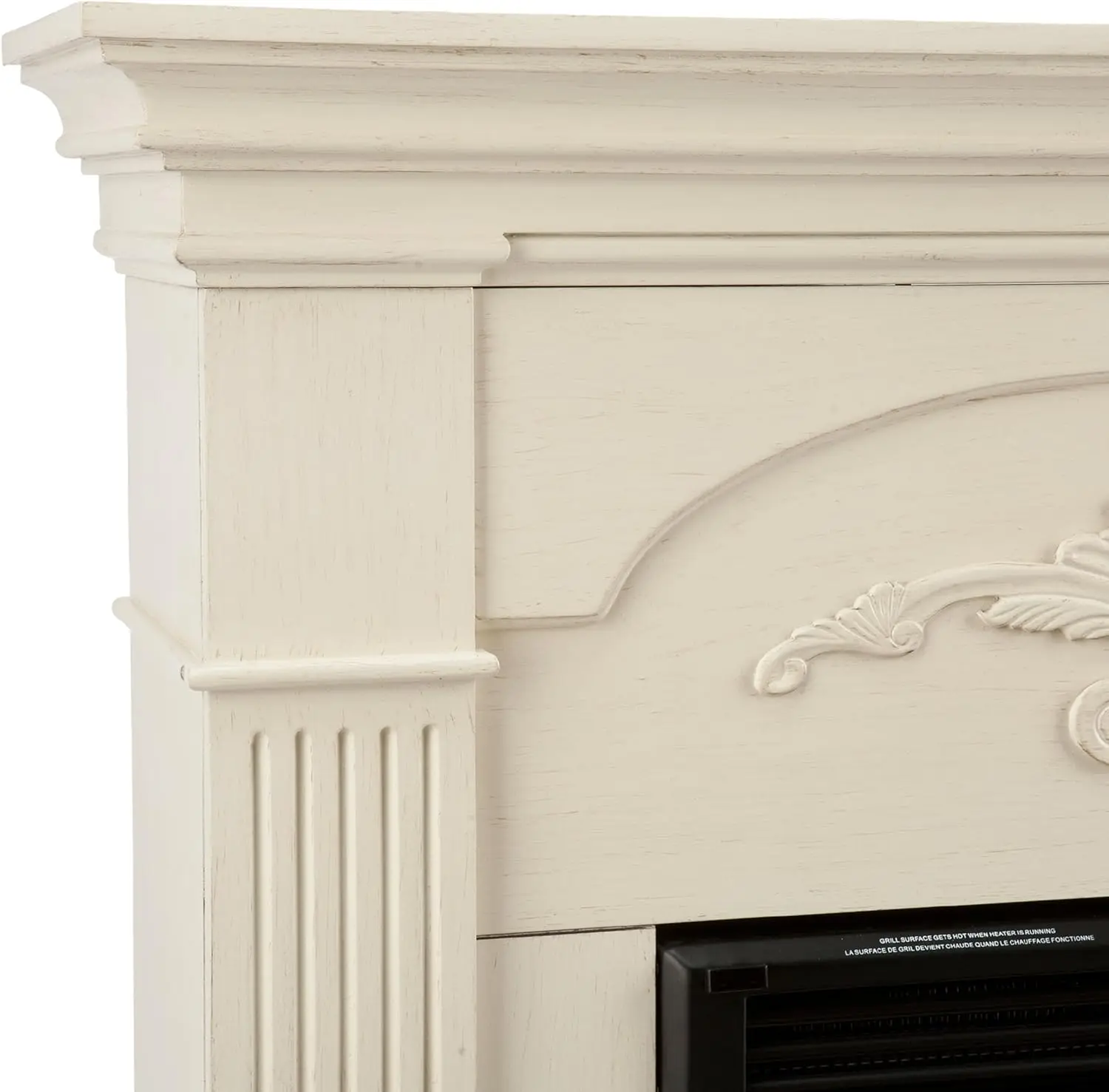 SEI Furniture Sicilian Harvest Traditional Style Electric Fireplace, 44.75" W x 14" D x 40.25" H, Ivory 6