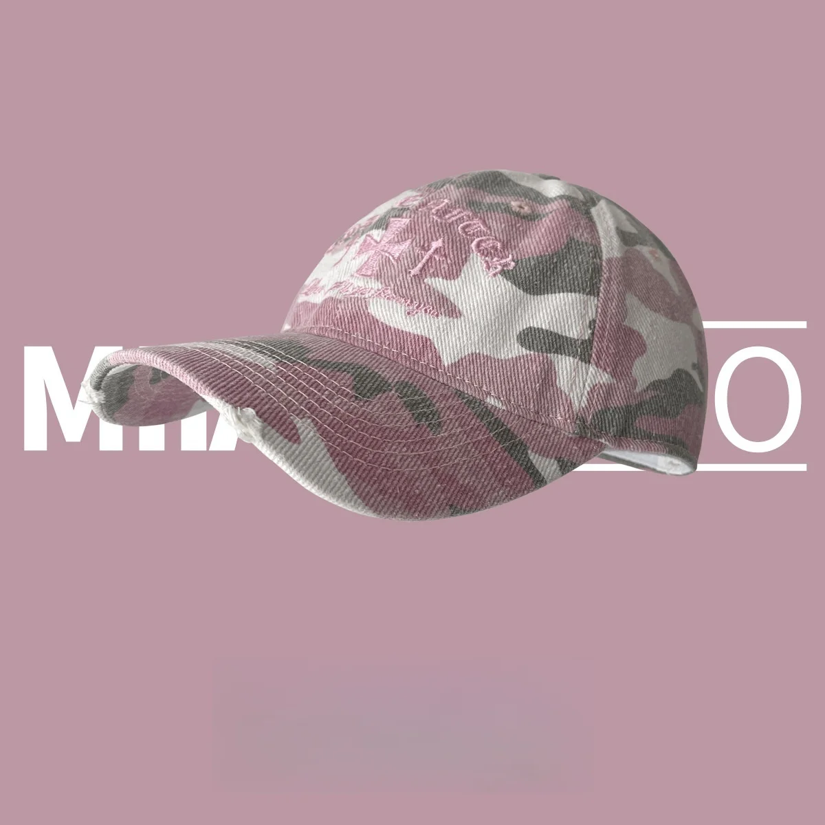 Retro alte Kreuzstich-Camouflage-Baseballkappe für Männer und Frauen, passendes Gesicht, kleine neue lässige Soft-Top-Sonnen-Baseballkappe