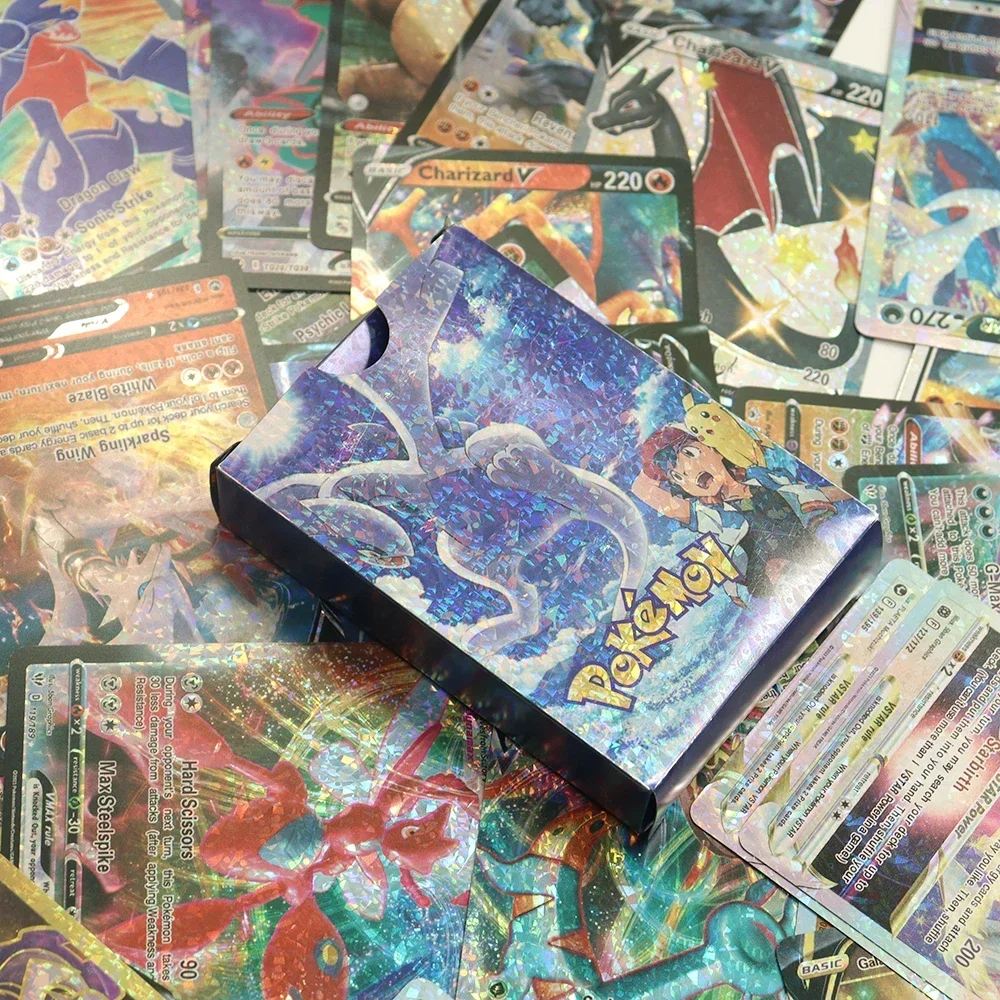 Pokemon Cards 27-55PCS Charizard Pikachu Arceus VSTAR VMAX pokemon cards game cards anime cards anime trading cards collectible cards