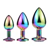 Anal beads Rainbow Rose gold pink Small Medium size set Heart shape Crystal Metal butt plug Jewelry sex toy for female male 1