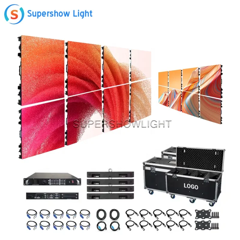 Outdoor 4k Led Display Screen 500x1000mm Video Wall Panels Complete System Concert Stage Rental Background P3.91 Led Video Wall