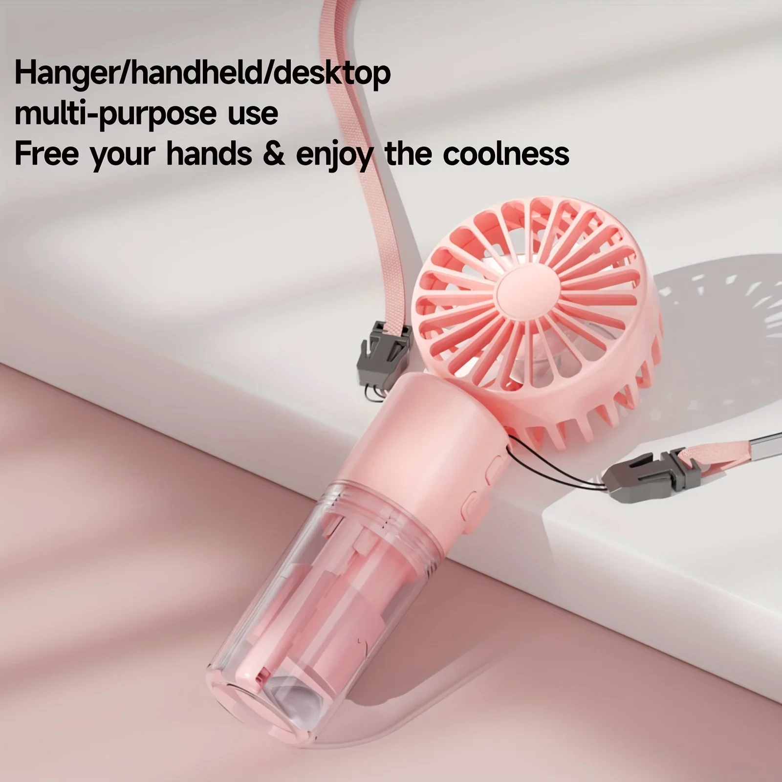 One spray fan, 4-gear adjustment, mini foldable handheld fan with spray, USB rechargeable outdoor travel cooling and comfortable