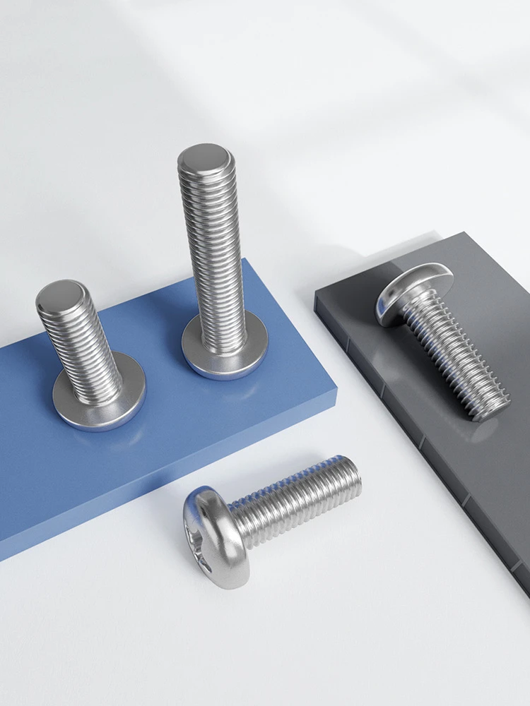 Round Pan Head Screw M3 M3.5 M4 M5 M6 M8 M10 A2-70 304 Stainless Steel Cross Round Phillips Pan Head Screw Bolt Phillips Screws Length 3-100mm