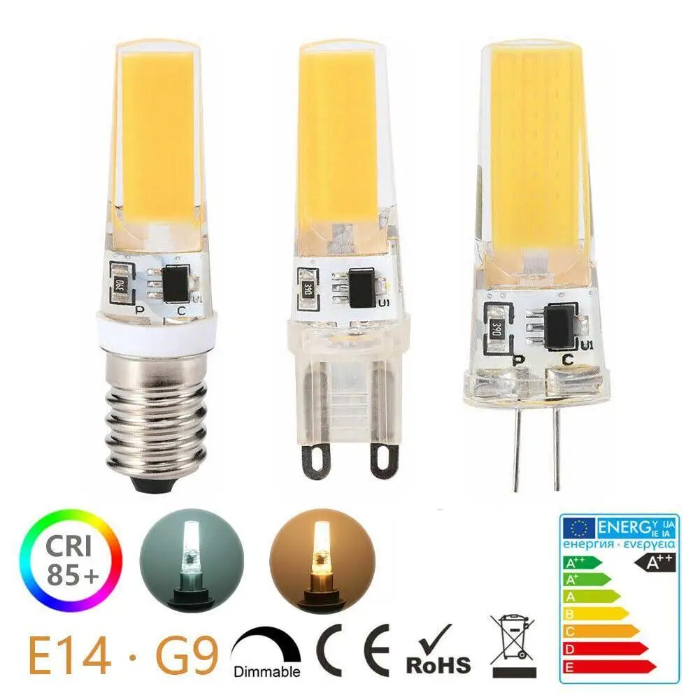 

G4 G9 E14 2508 COB 3W LED Light Bulb 2700K-3000K/6000-6500K Linear Dimming AC110V/220V Bedroom Bathroom Super Bright Light Bulb
