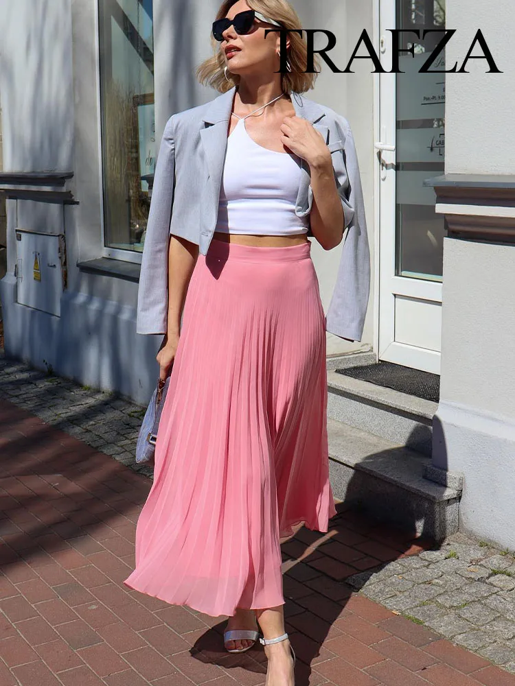 Outfit Falda Plisada Larga Rosa Rosa Larga Outfit Falda Tul Rosa