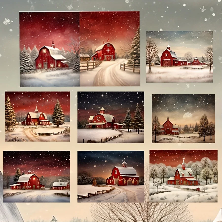 Card and Sticker set Christmas Eve Xmas Tree Patterns DIY Bottle Album Decor Scrapbooking 58pcs