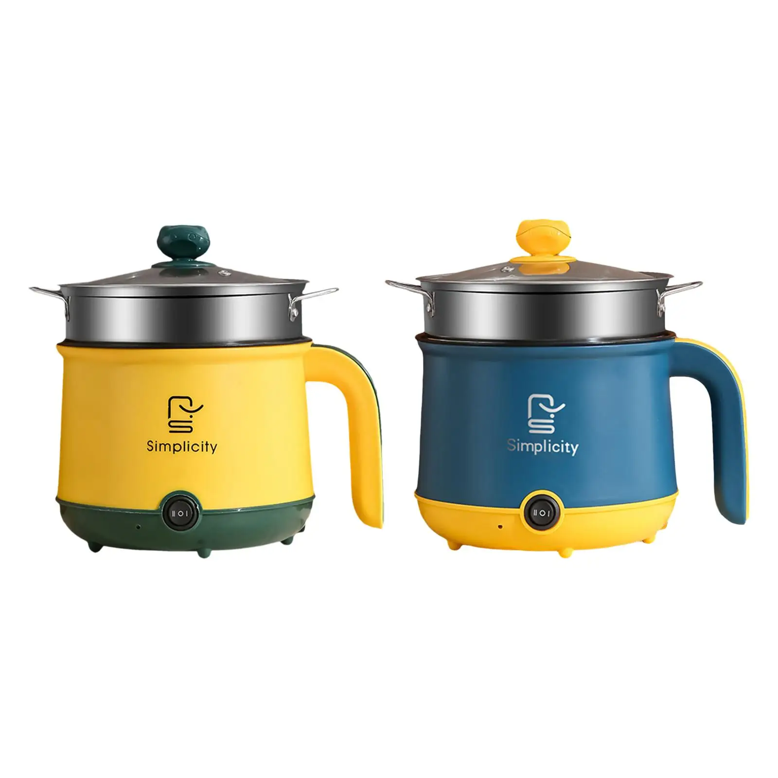 Hot Pot Electric 110V US Nonstick Cooking Pot Multifunctional Fast Cooking Mini Pot for Steak Ramen Dumpling 1-2 People Cooking 5