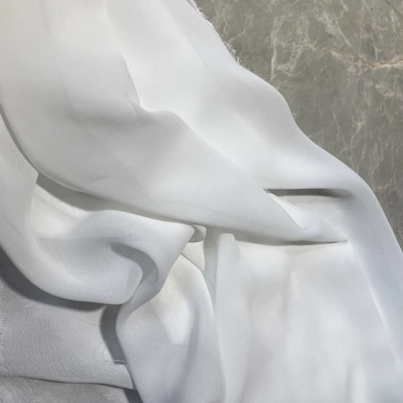 Elegant White Ivory Chiffon Fabric - Luxurious Georgette for Bridal Veils, Wedding Decor, and DIY Creations