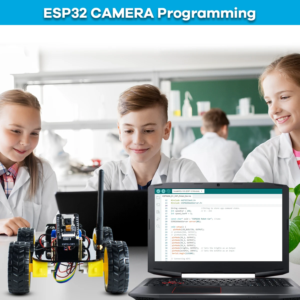 LAFVIN Robot Starter Kit for Arduino Project with ESP32 Camera and Code Learning Develop Skill Full Version Smart Car Kit - Image 3