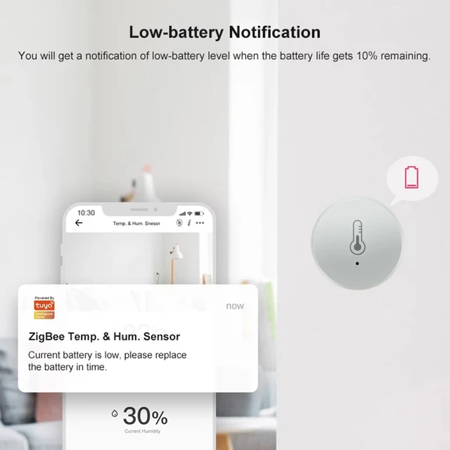Tuya Zigbee Temperature And Humidity Sensor Voice Control Intelligent Home Hygrometer Real-time Monitoring Voice Alexa 2
