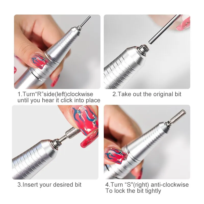High-Speed Professional Electric Nail Drill Machine - Quiet Manicure & Pedicure Kit with Nail File and Cutting Tools